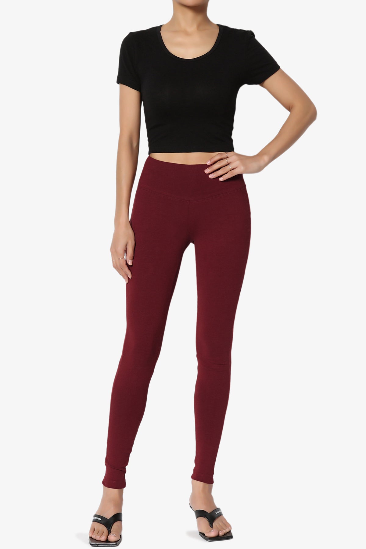 Ansley Cotton Wide Waistband Ankle Leggings