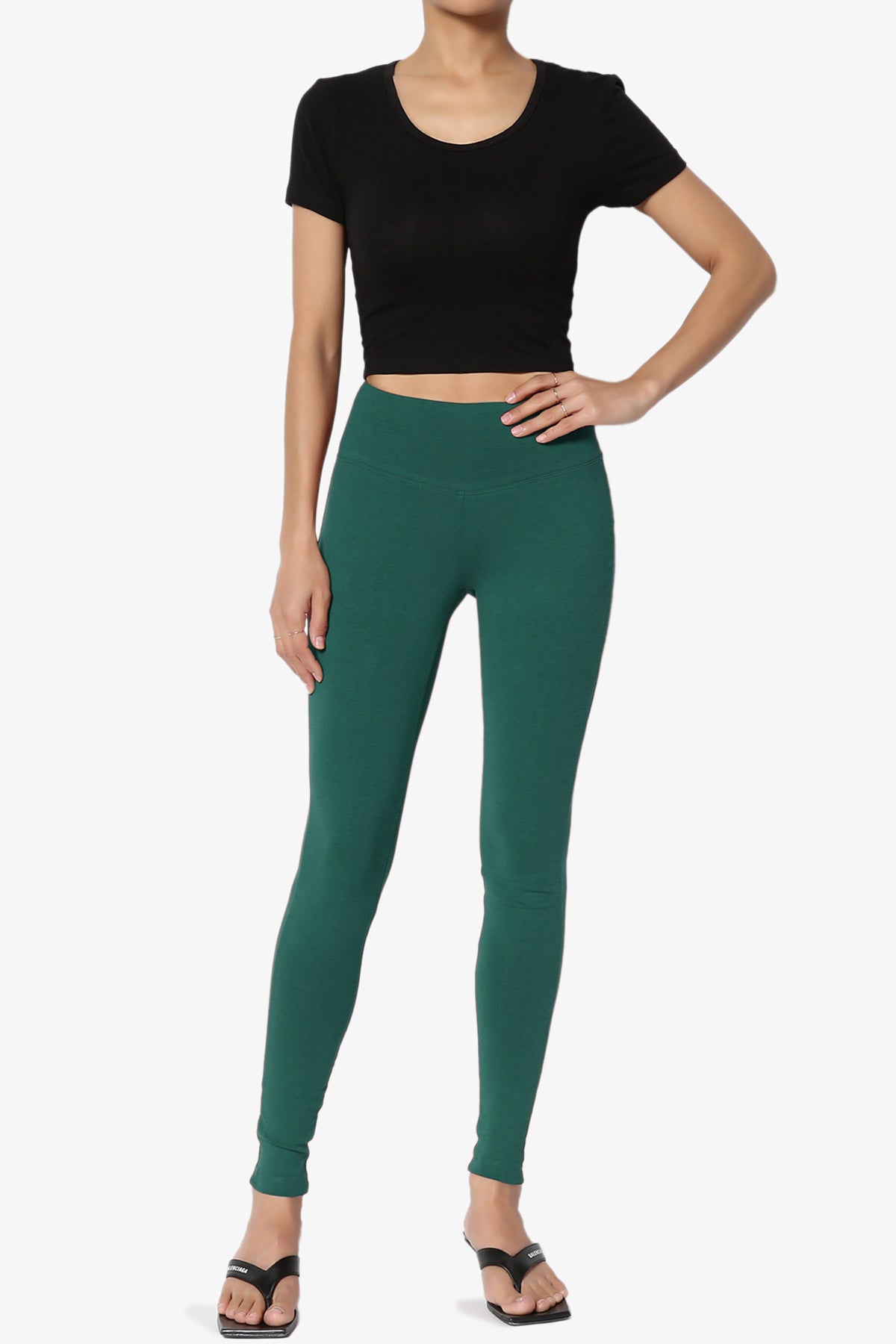 Ansley Cotton Wide Waistband Ankle Leggings
