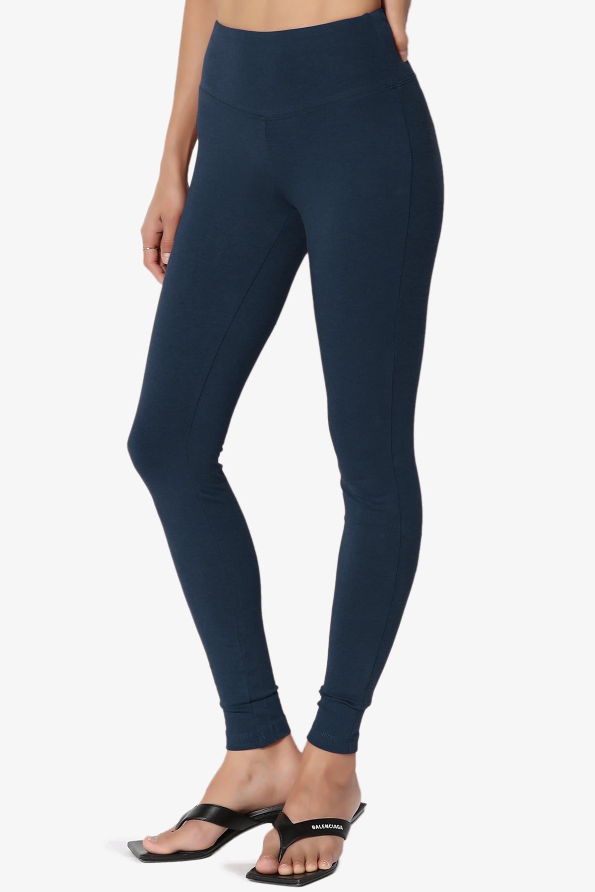 Ansley Cotton Wide Waistband Ankle Leggings