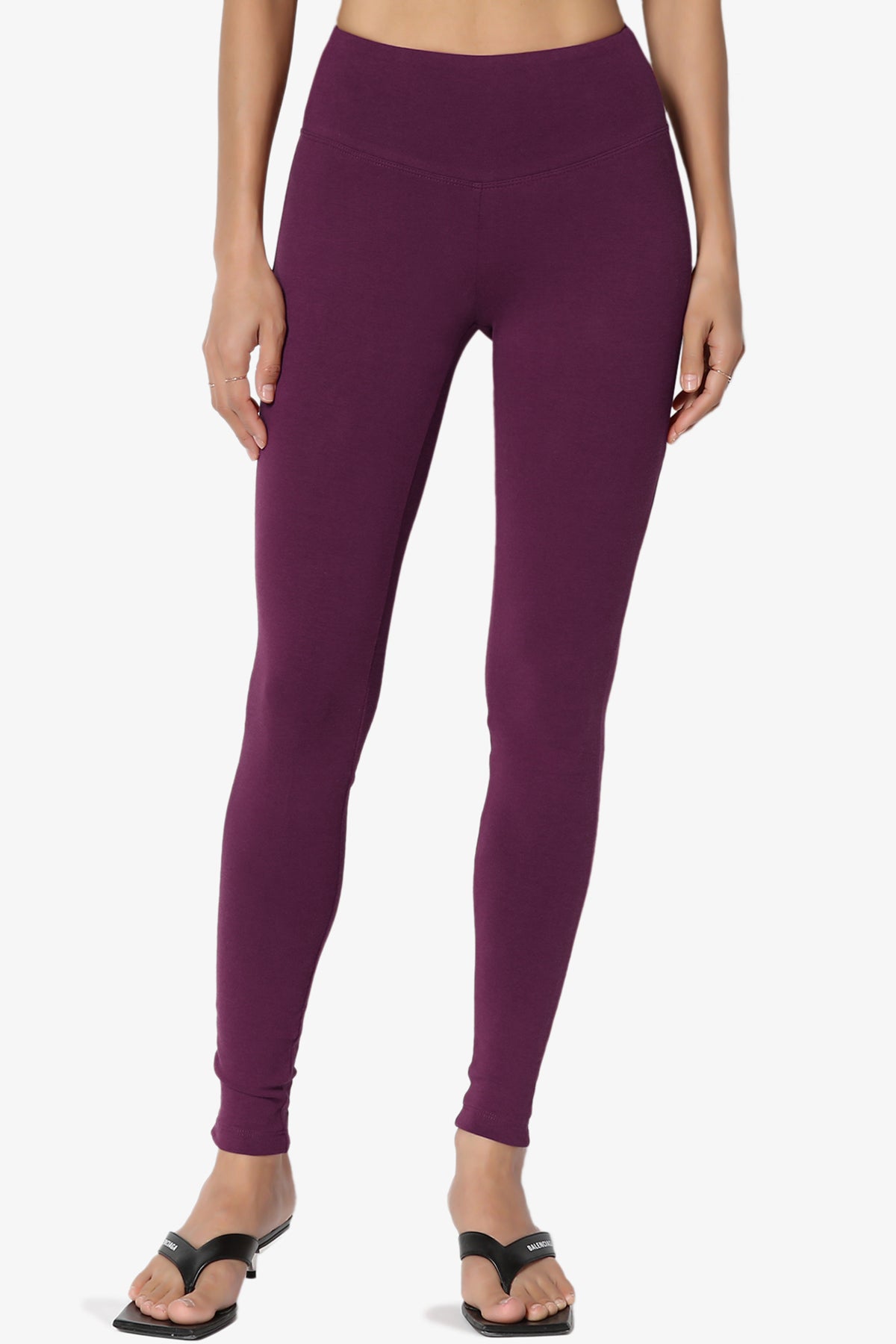 Ansley Cotton Wide Waistband Ankle Leggings PLUS