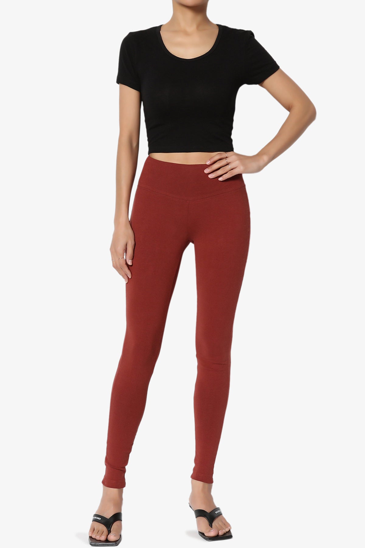 Ansley Cotton Wide Waistband Ankle Leggings PLUS