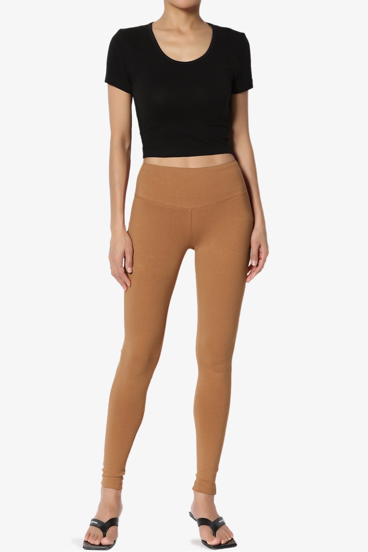 Ansley Cotton Wide Waistband Ankle Leggings