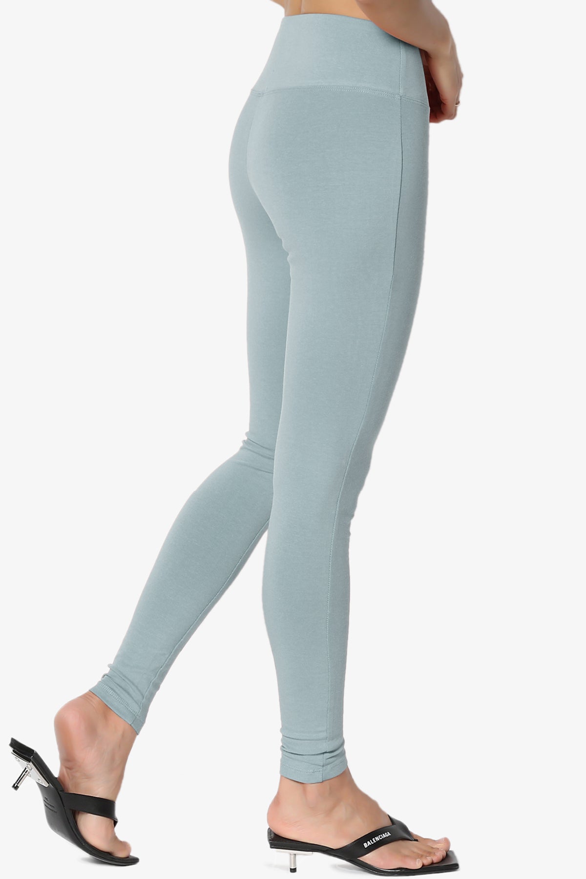 Ansley Cotton Wide Waistband Ankle Leggings PLUS