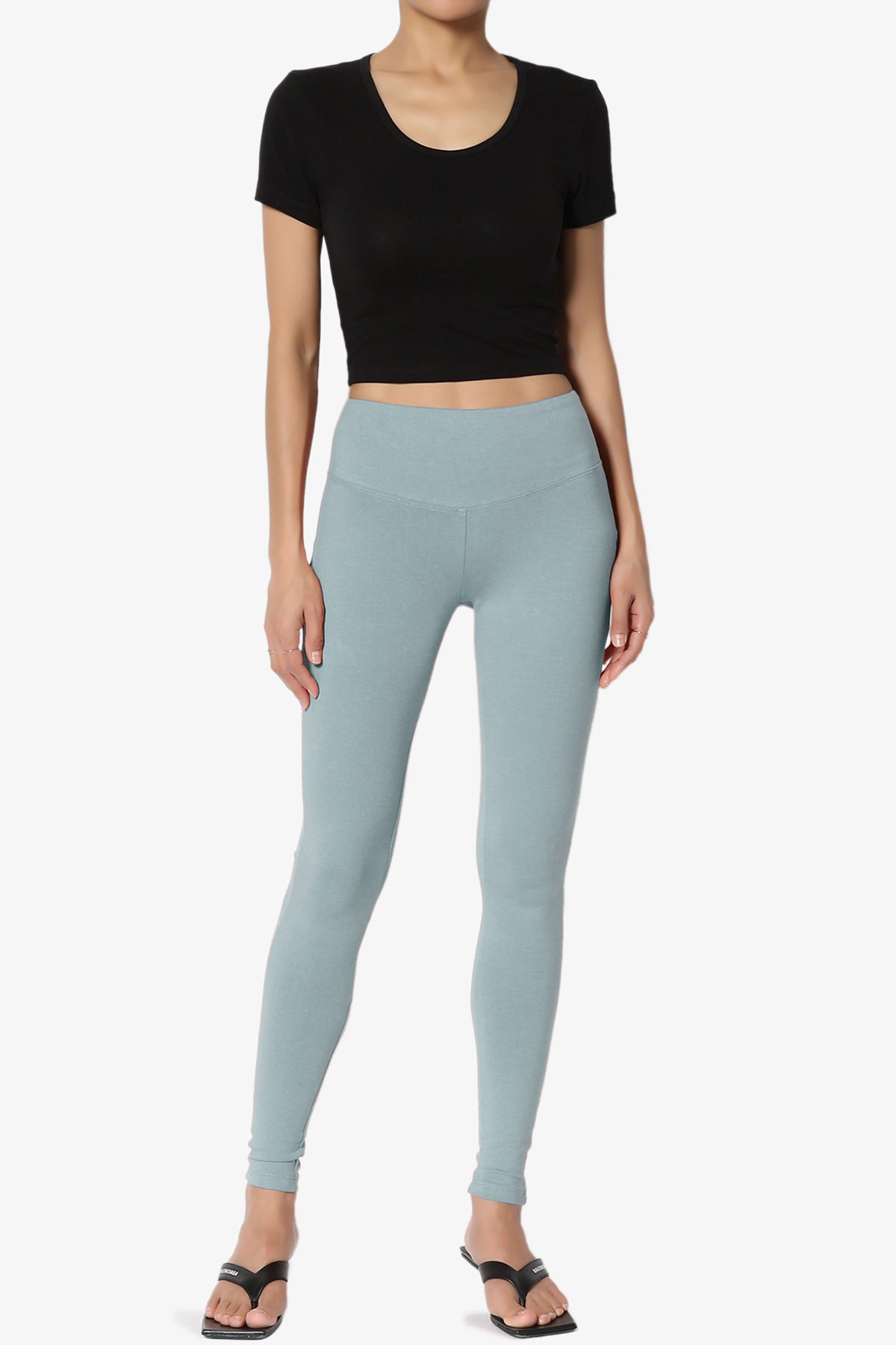 Ansley Cotton Wide Waistband Ankle Leggings