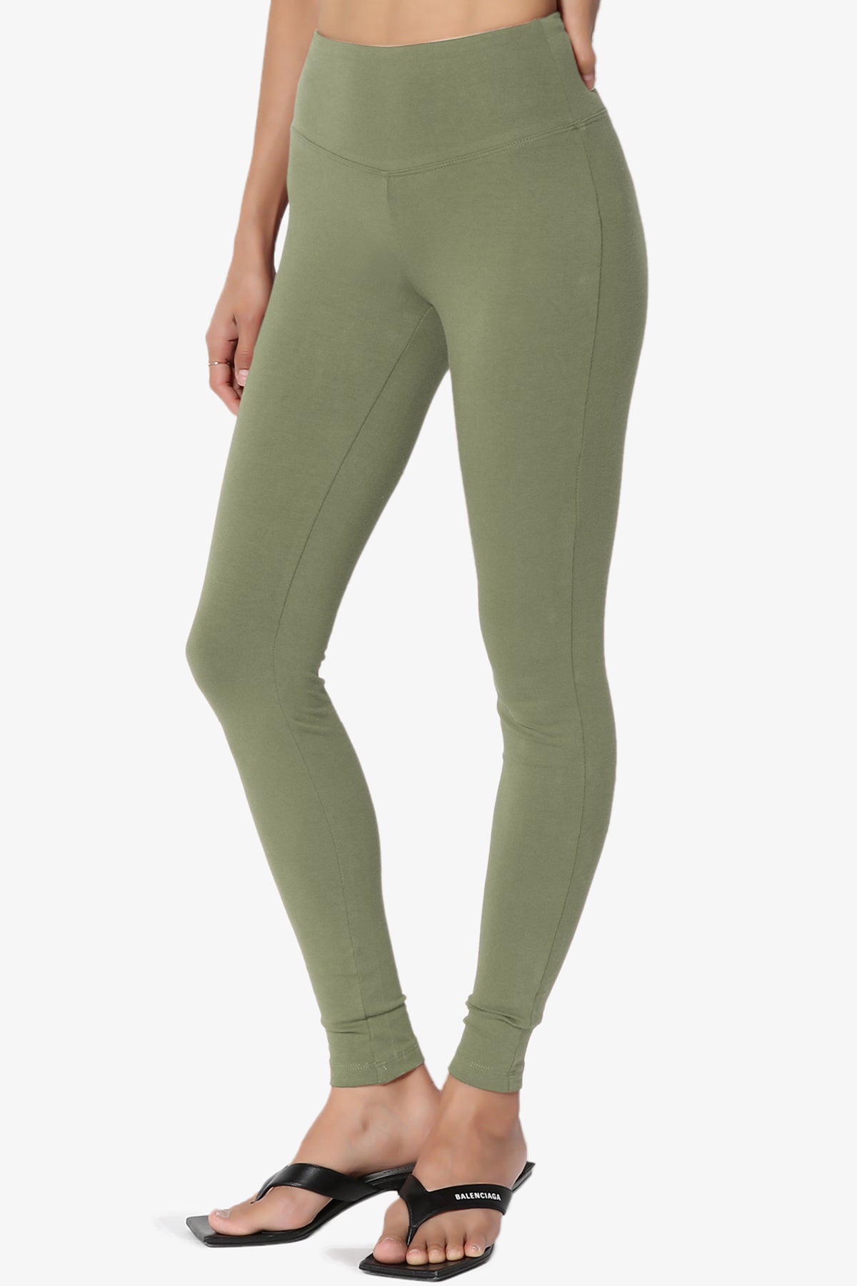 Ansley Cotton Wide Waistband Ankle Leggings