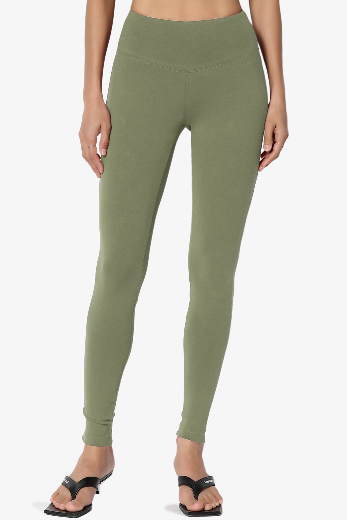 Ansley Cotton Wide Waistband Ankle Leggings