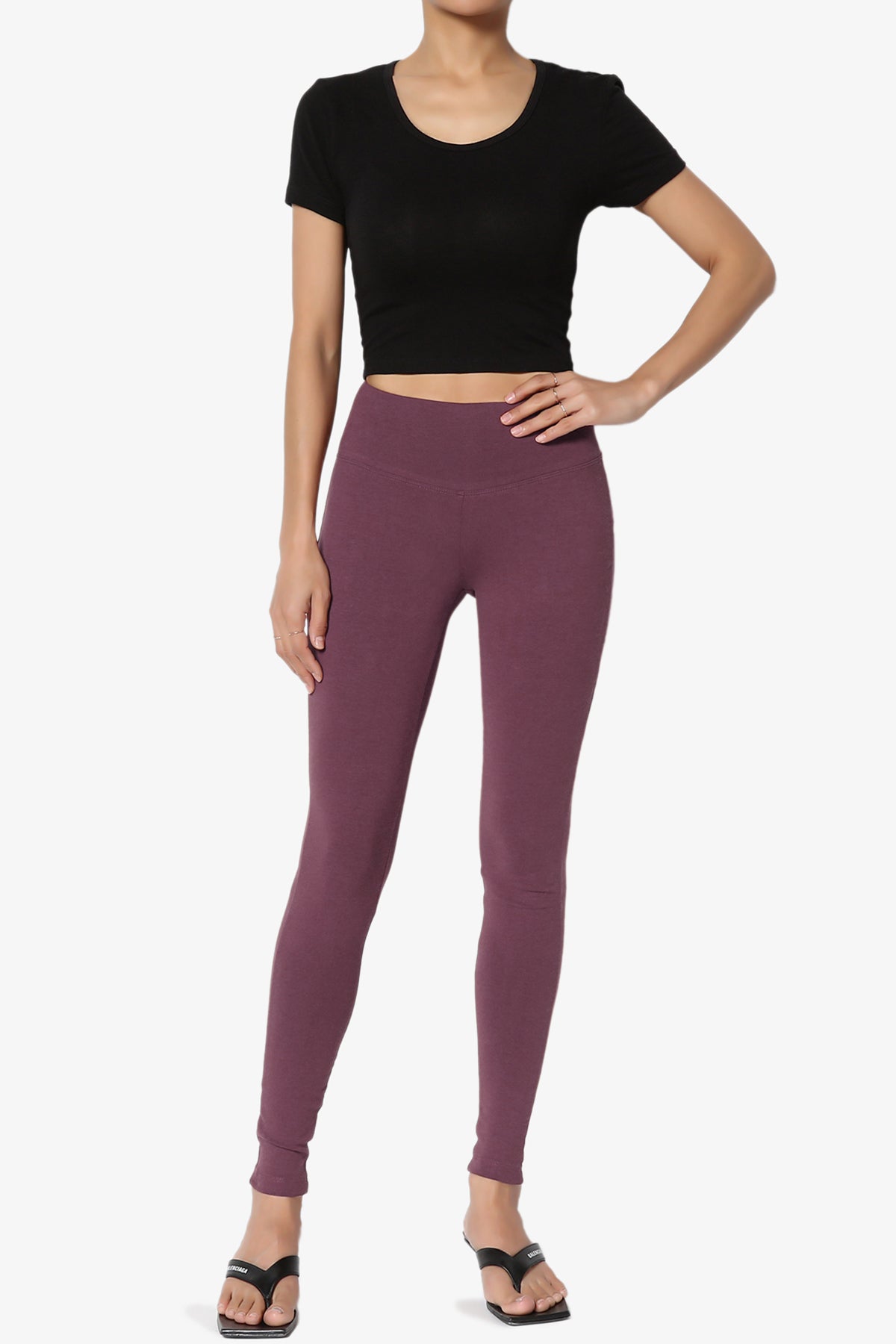 Ansley Cotton Wide Waistband Ankle Leggings