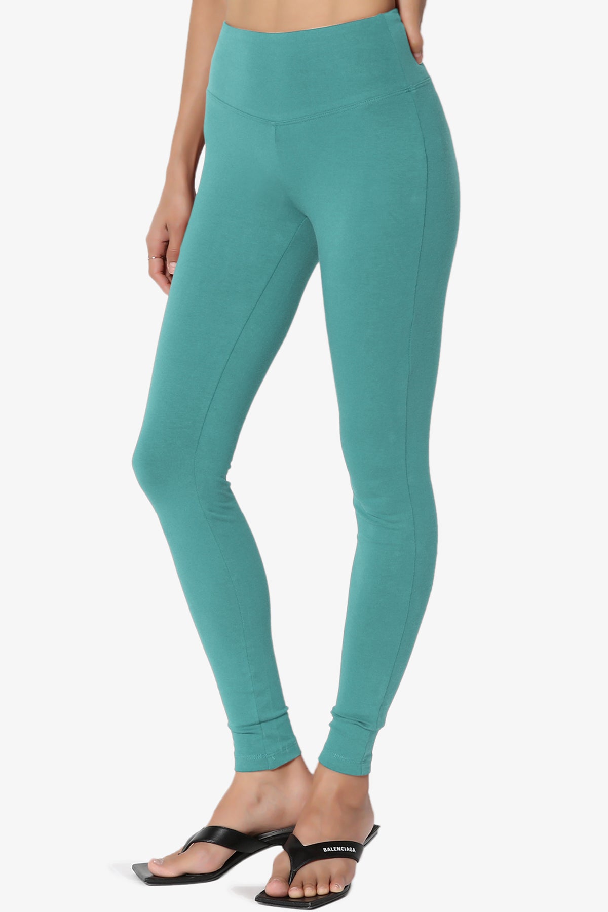 Ansley Cotton Wide Waistband Ankle Leggings