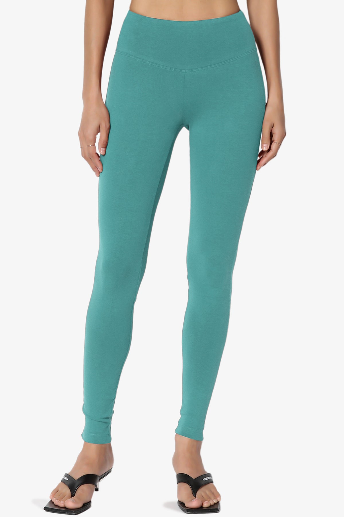 Ansley Cotton Wide Waistband Ankle Leggings