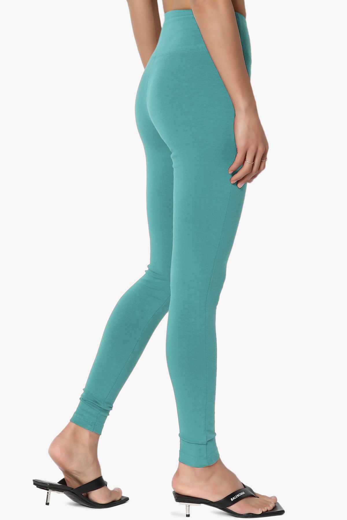 Ansley Cotton Wide Waistband Ankle Leggings PLUS