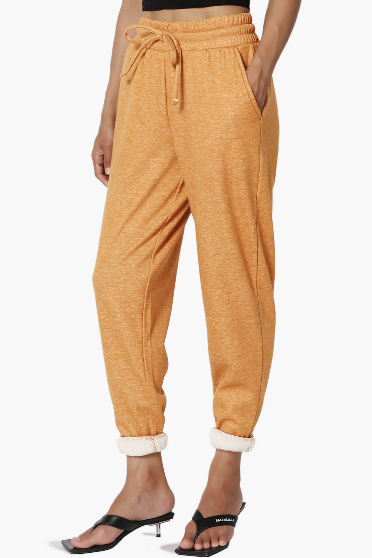 Catcher Melange Fleece Jogger Pants MUSTARD_3