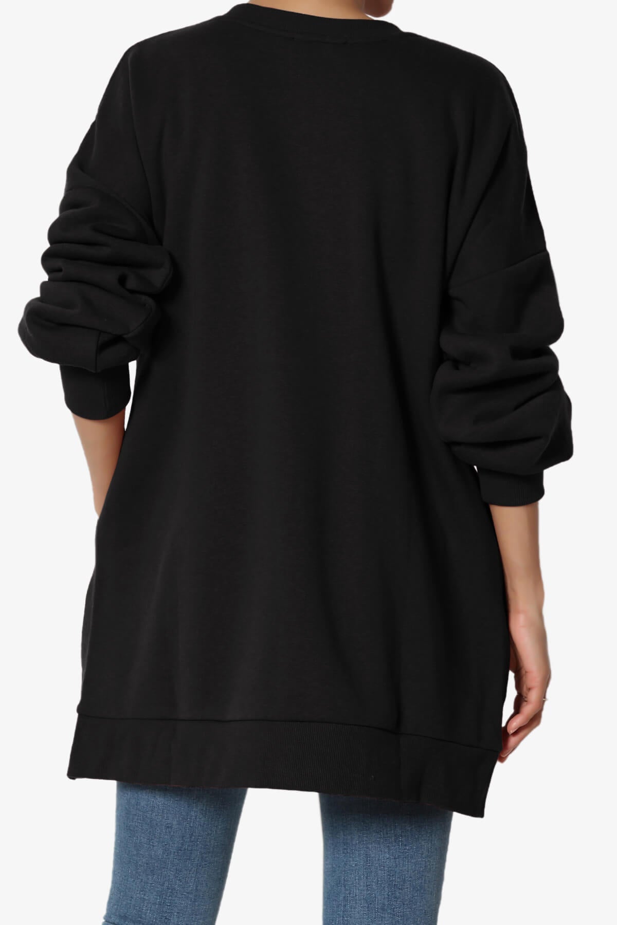Revel Hi-Low Boyfriend Sweatshirts BLACK_2