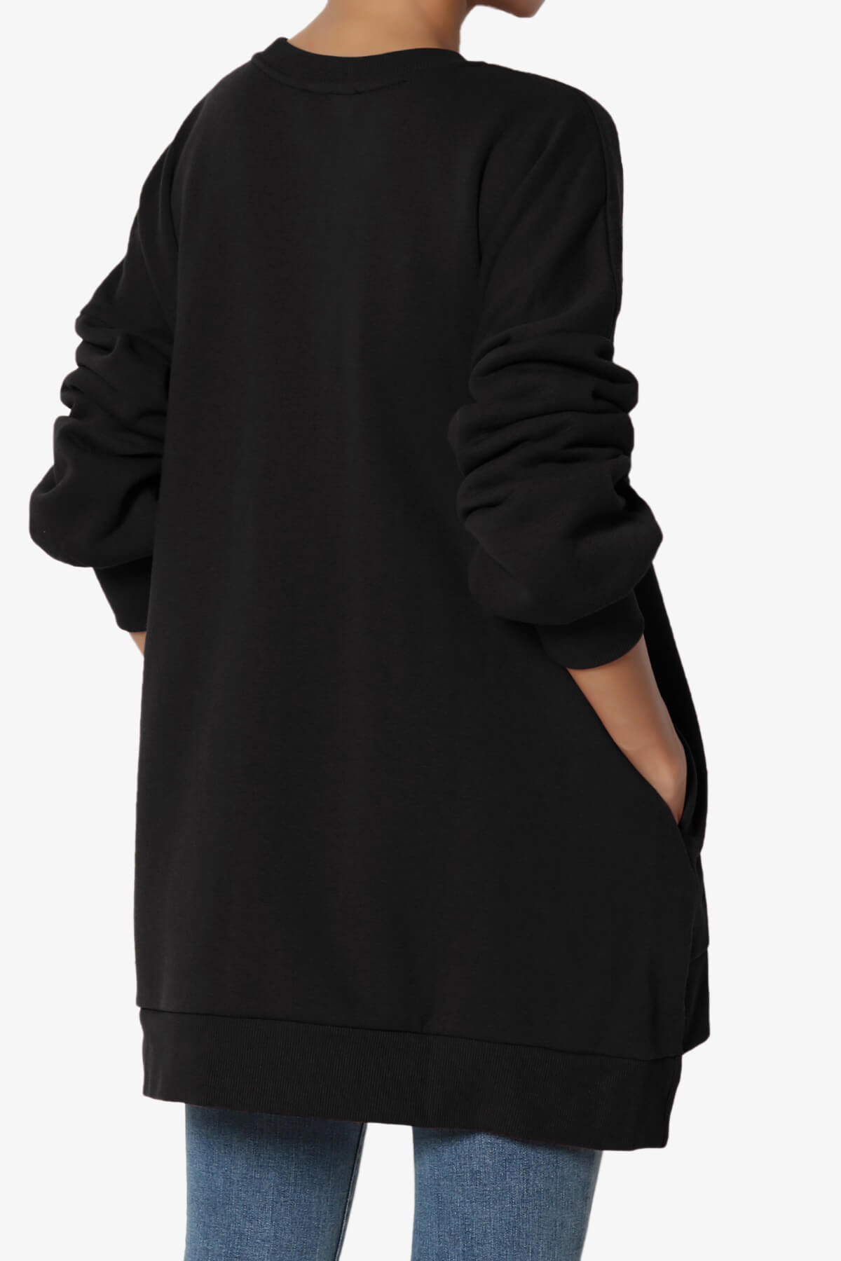 Revel Hi-Low Boyfriend Sweatshirts BLACK_4