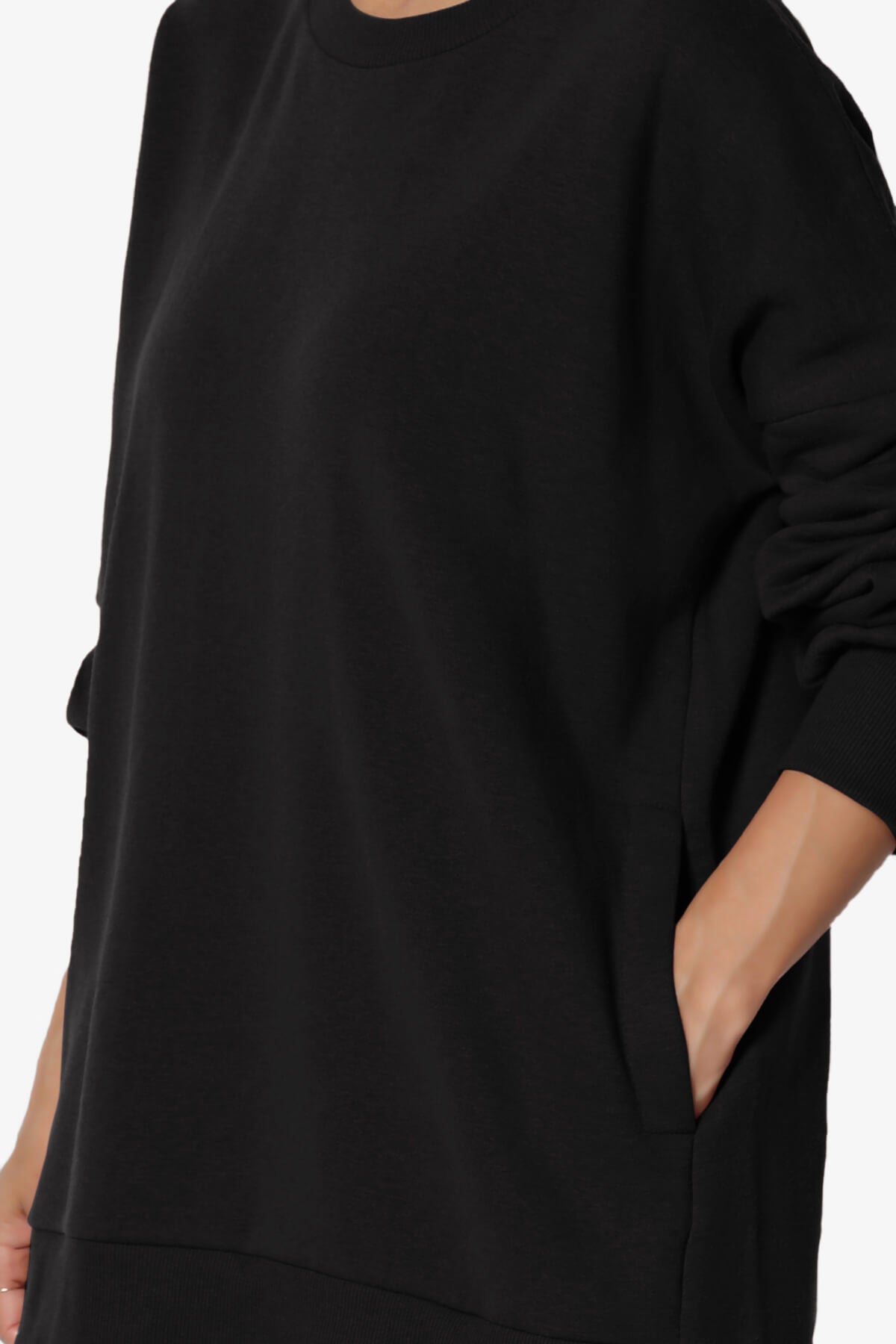 Revel Hi-Low Boyfriend Sweatshirts BLACK_5