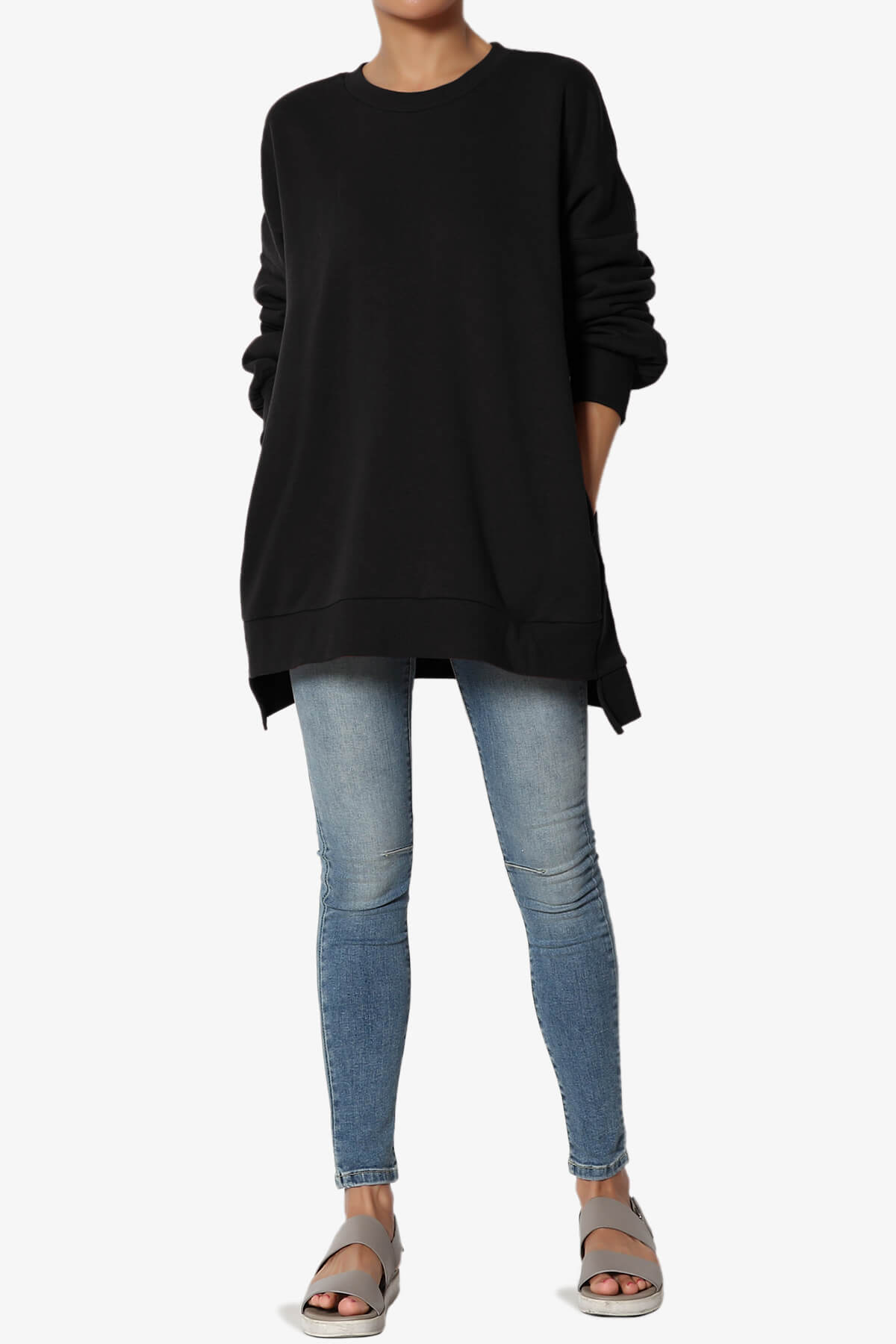 Revel Hi-Low Boyfriend Sweatshirts BLACK_6