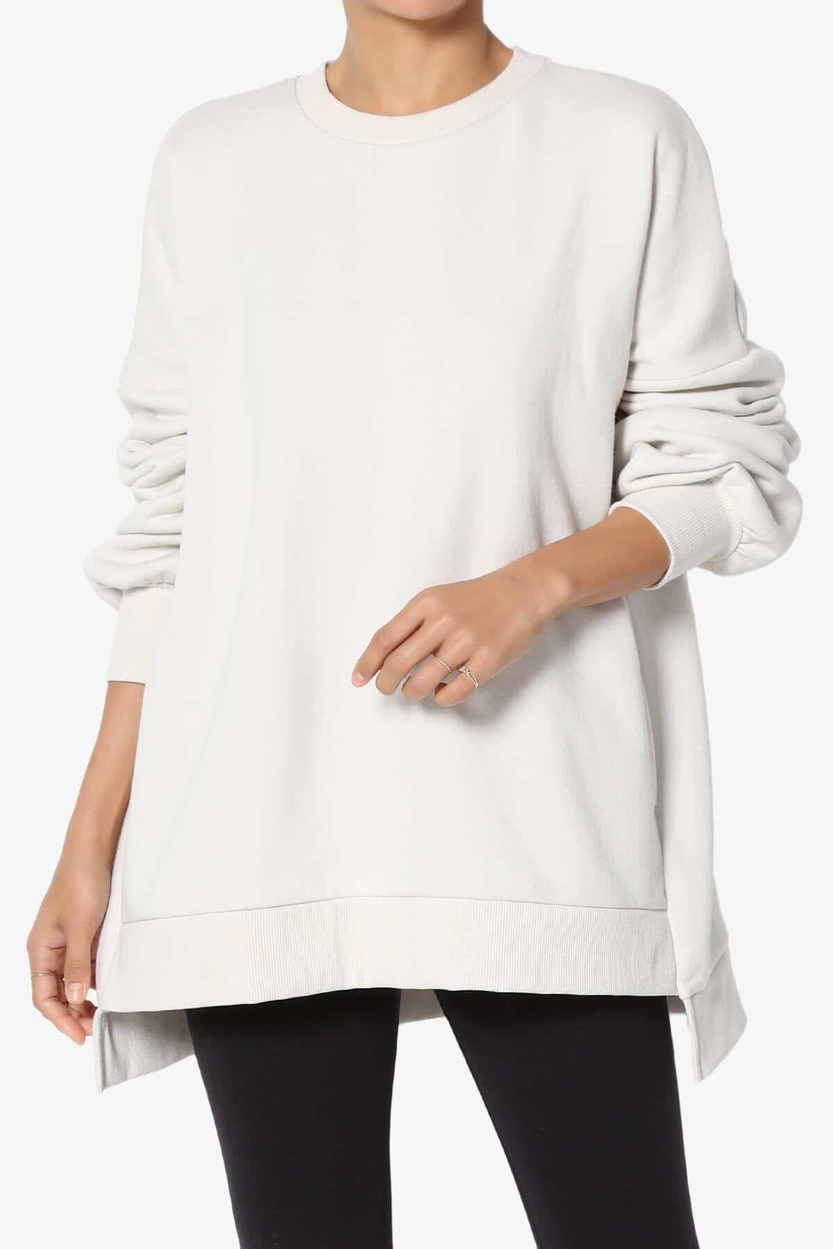 Revel Hi-Low Boyfriend Sweatshirts BONE_1