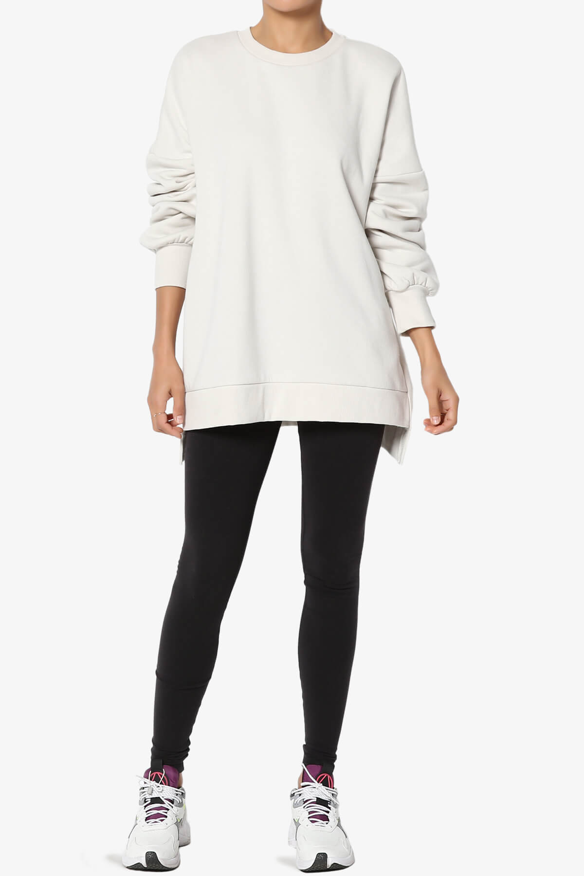 Revel Hi-Low Boyfriend Sweatshirts BONE_6