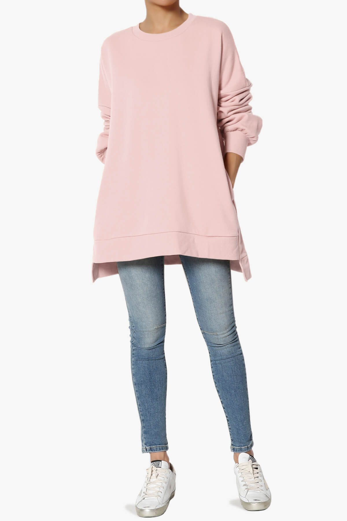 Revel Hi-Low Boyfriend Sweatshirts CREAM MAUVE_6