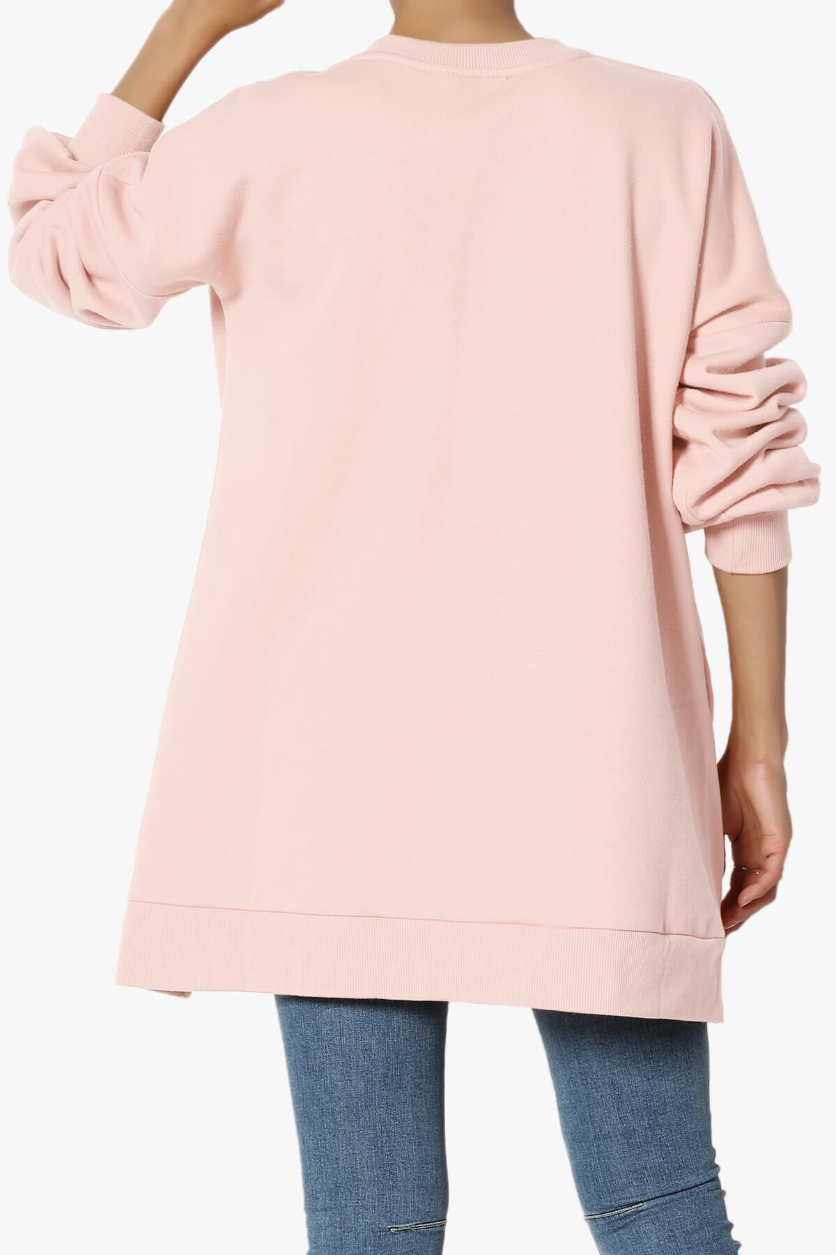 Revel Hi-Low Boyfriend Sweatshirts CREAM PINK_2