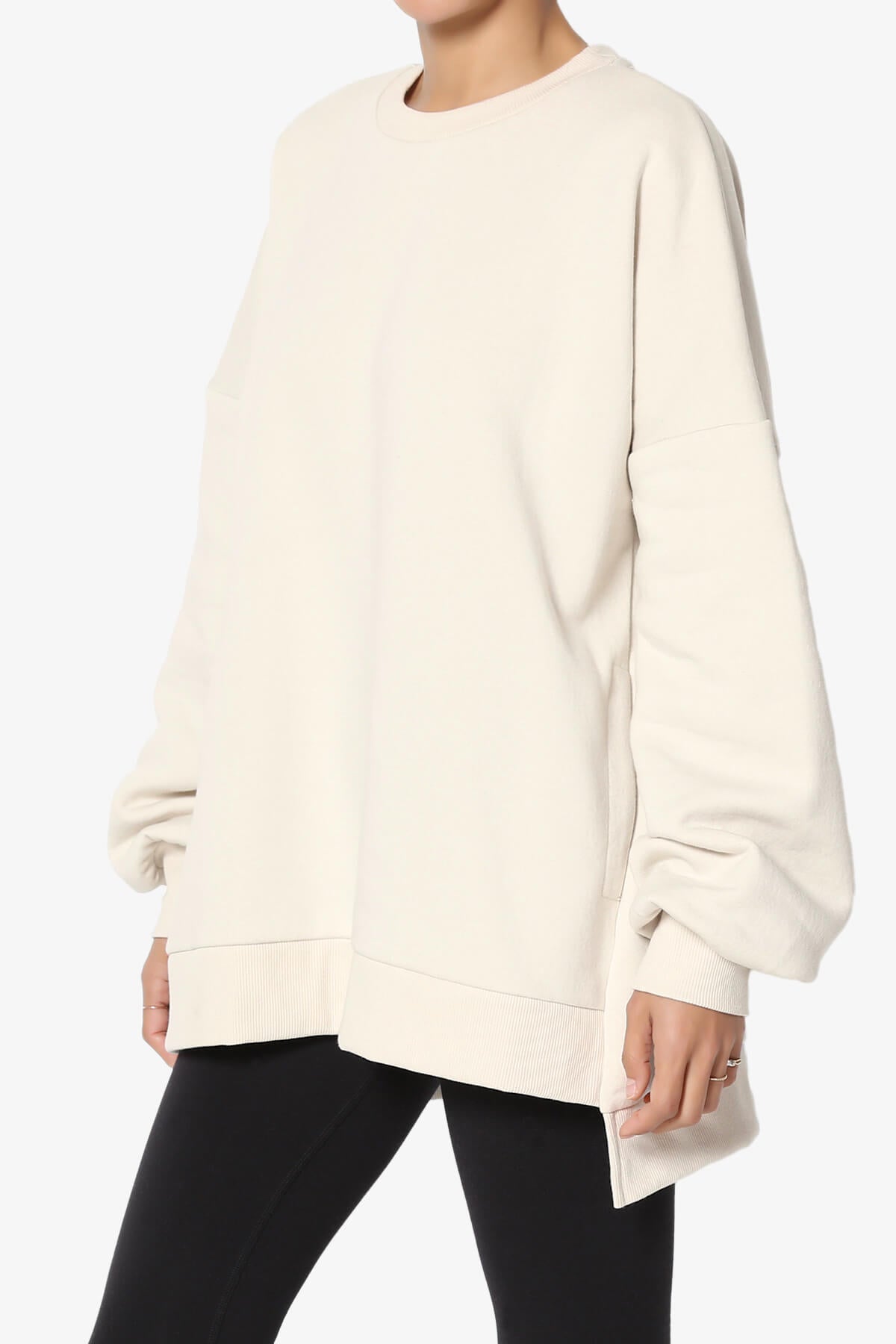 Revel Hi-Low Boyfriend Sweatshirts CREAM_3