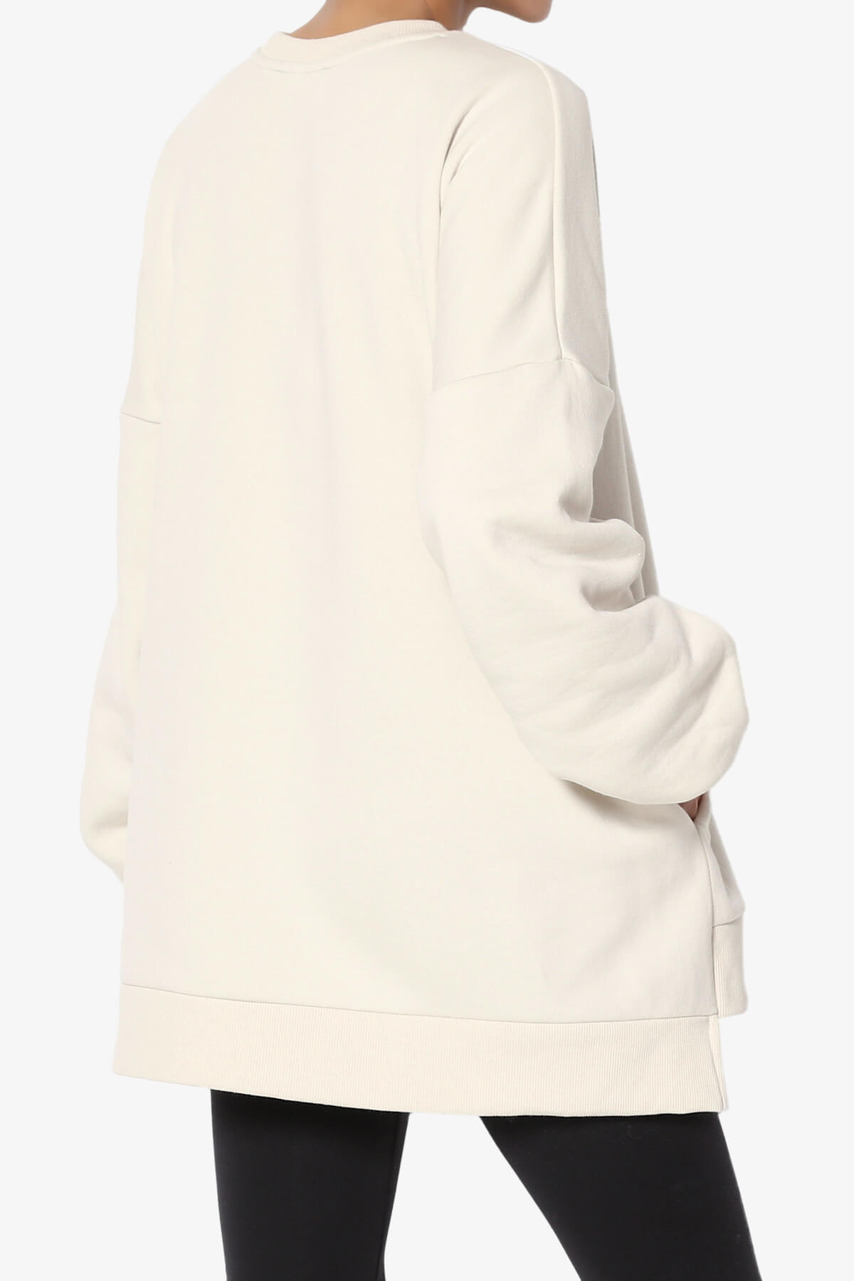 Revel Hi-Low Boyfriend Sweatshirts CREAM_4