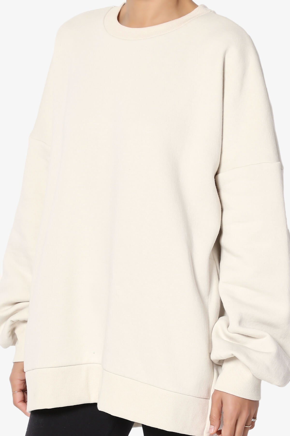 Revel Hi-Low Boyfriend Sweatshirts CREAM_5