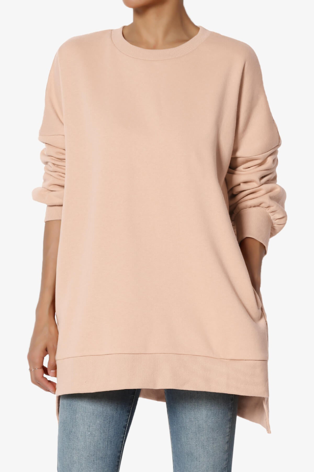 Revel Hi-Low Boyfriend Sweatshirts DUSTY BLUSH_1