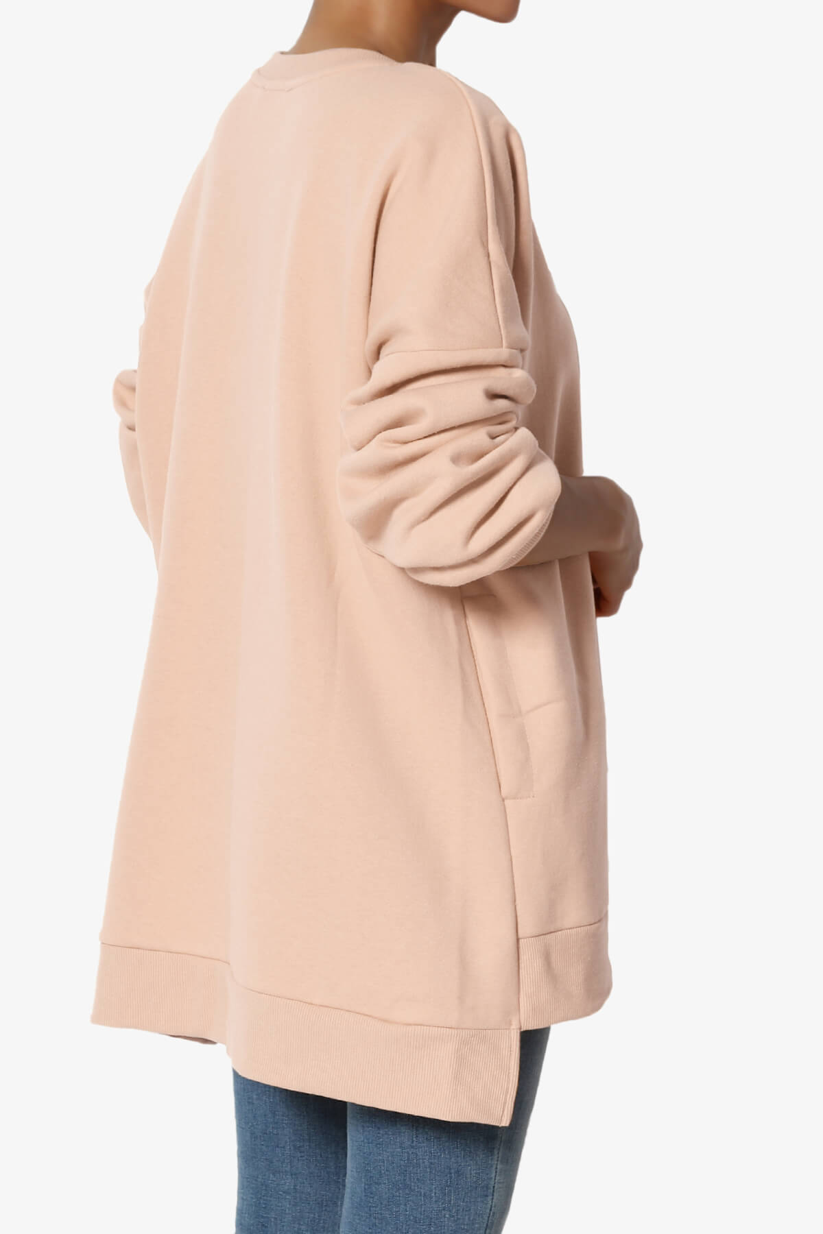 Revel Hi-Low Boyfriend Sweatshirts DUSTY BLUSH_4