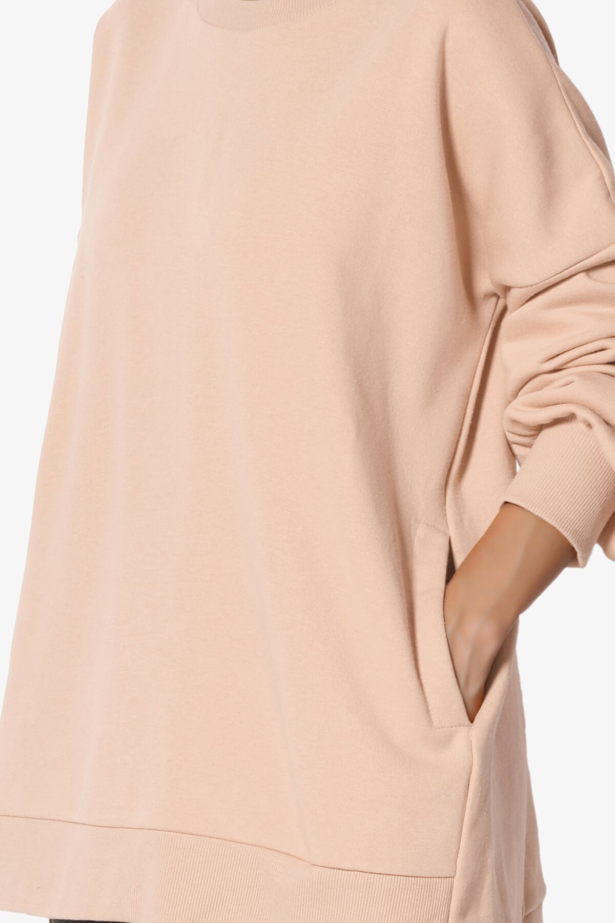 Revel Hi-Low Boyfriend Sweatshirts DUSTY BLUSH_5