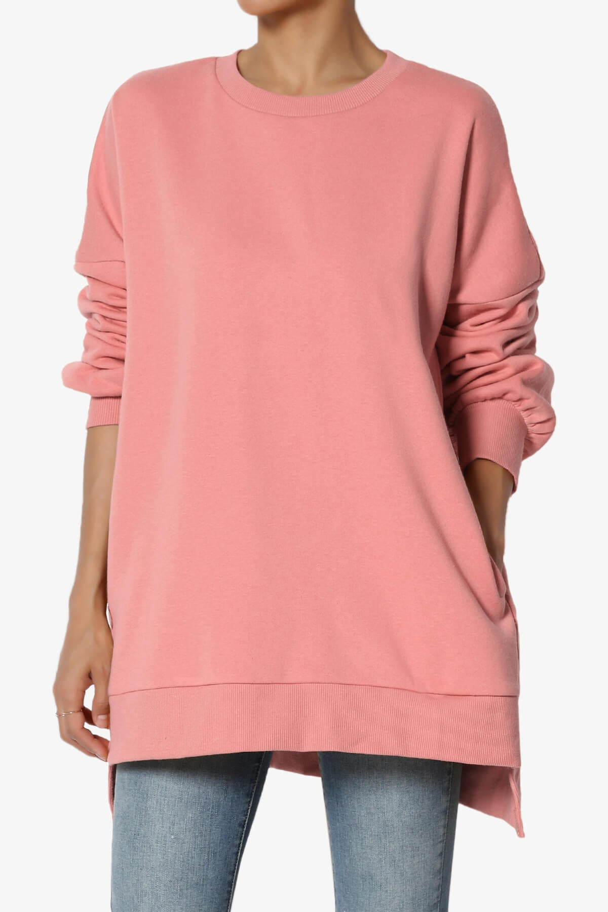 Revel Hi-Low Boyfriend Sweatshirts DUSTY ROSE_1