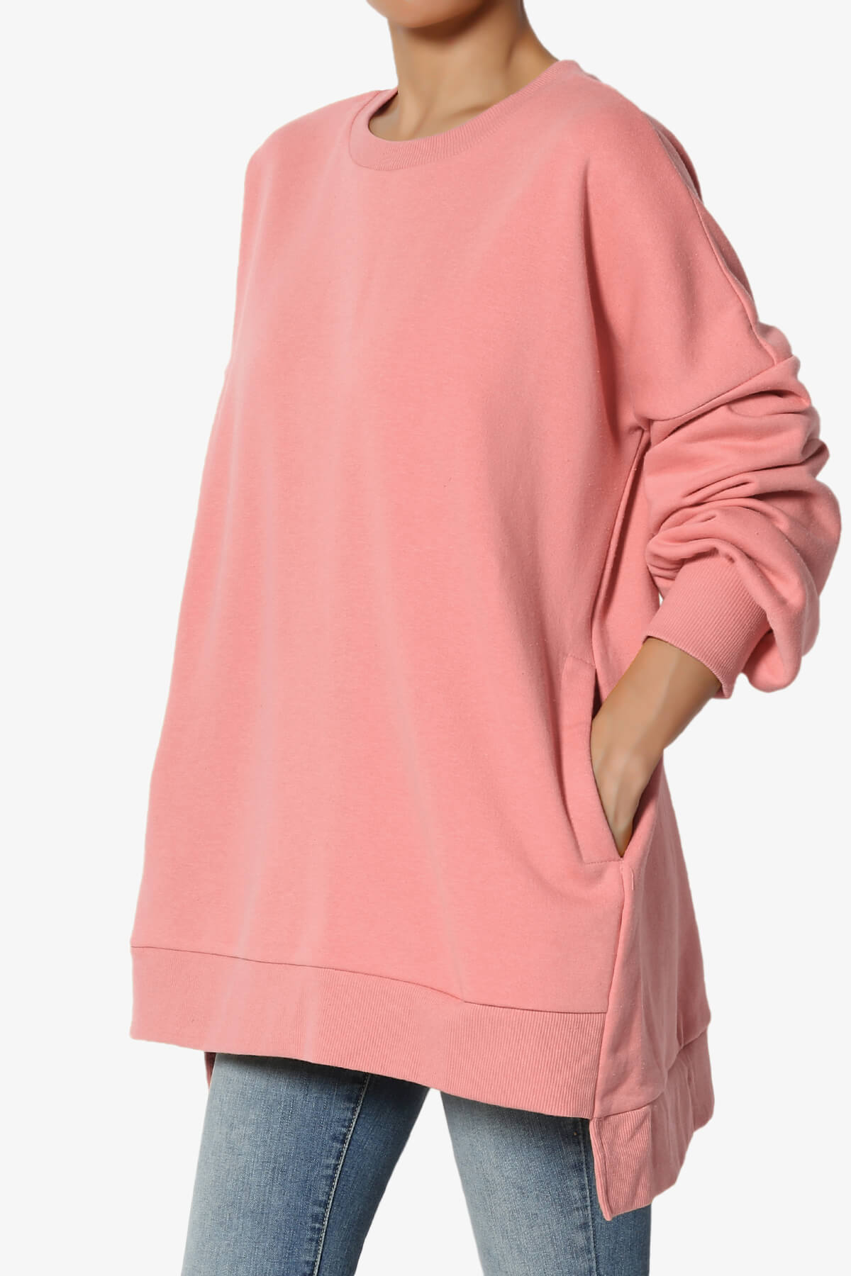 Revel Hi-Low Boyfriend Sweatshirts DUSTY ROSE_3