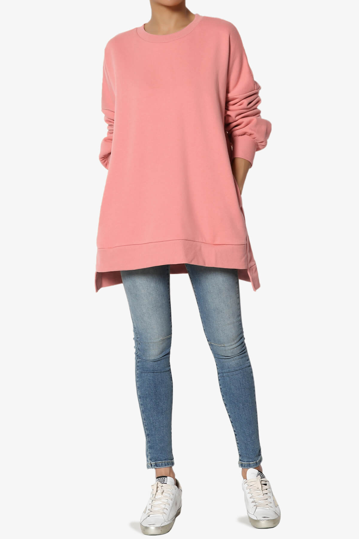 Revel Hi-Low Boyfriend Sweatshirts DUSTY ROSE_6
