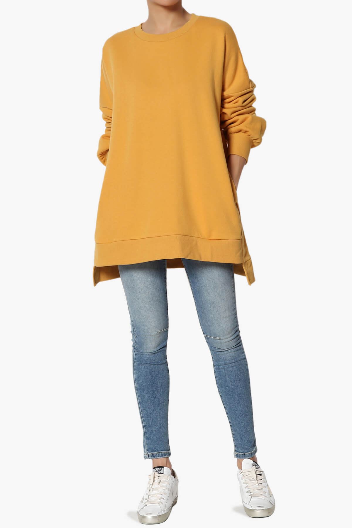 Revel Hi-Low Boyfriend Sweatshirts GOLDEN MUSTARD_6