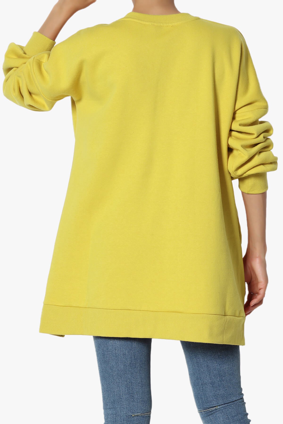 Revel Hi-Low Boyfriend Sweatshirts GOLDEN WASABI_2