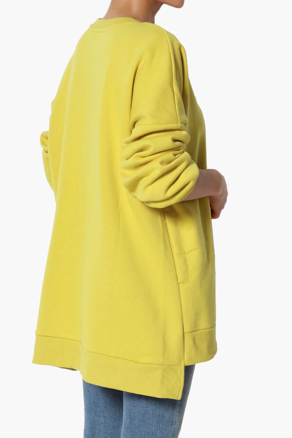 Revel Hi-Low Boyfriend Sweatshirts GOLDEN WASABI_4