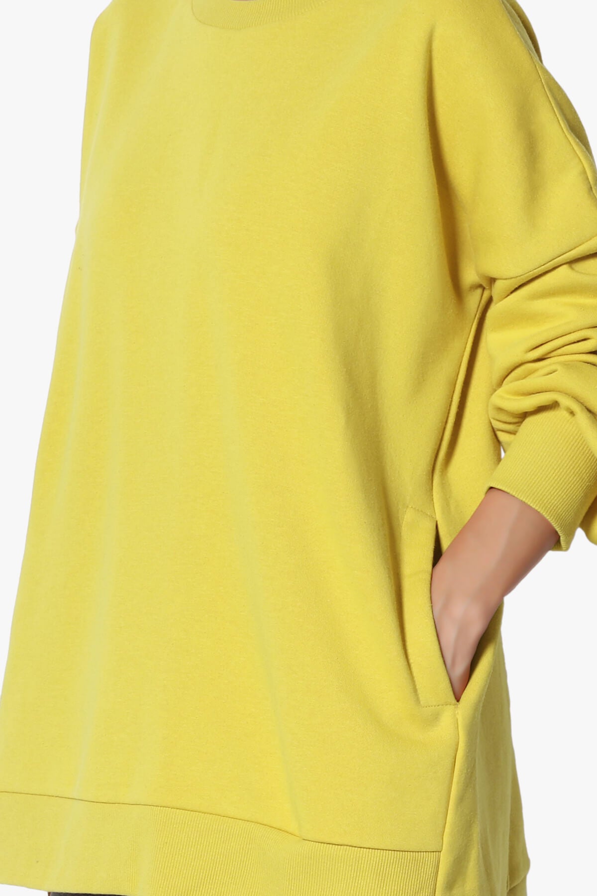 Revel Hi-Low Boyfriend Sweatshirts GOLDEN WASABI_5