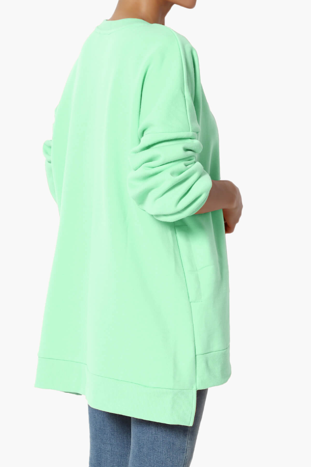 Revel Hi-Low Boyfriend Sweatshirts GREEN MINT_4
