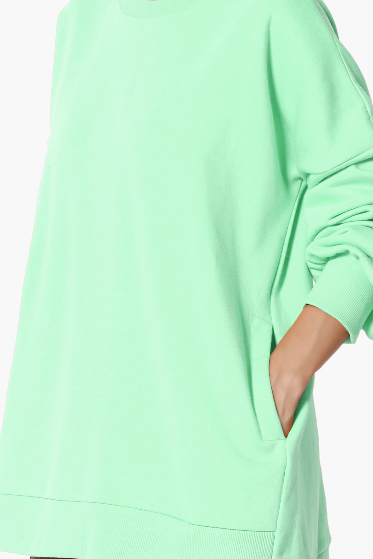 Revel Hi-Low Boyfriend Sweatshirts GREEN MINT_5