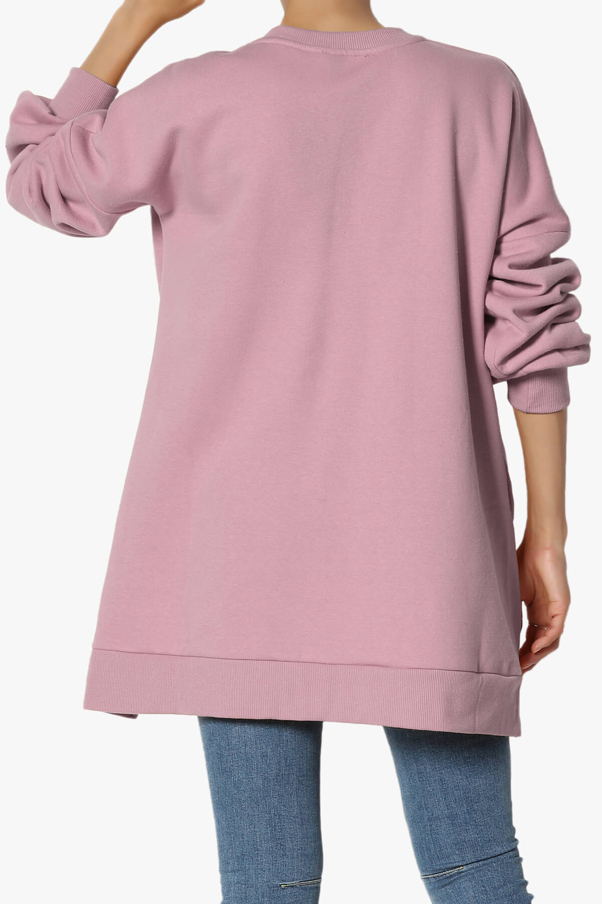 Revel Hi-Low Boyfriend Sweatshirts LIGHT ROSE_2