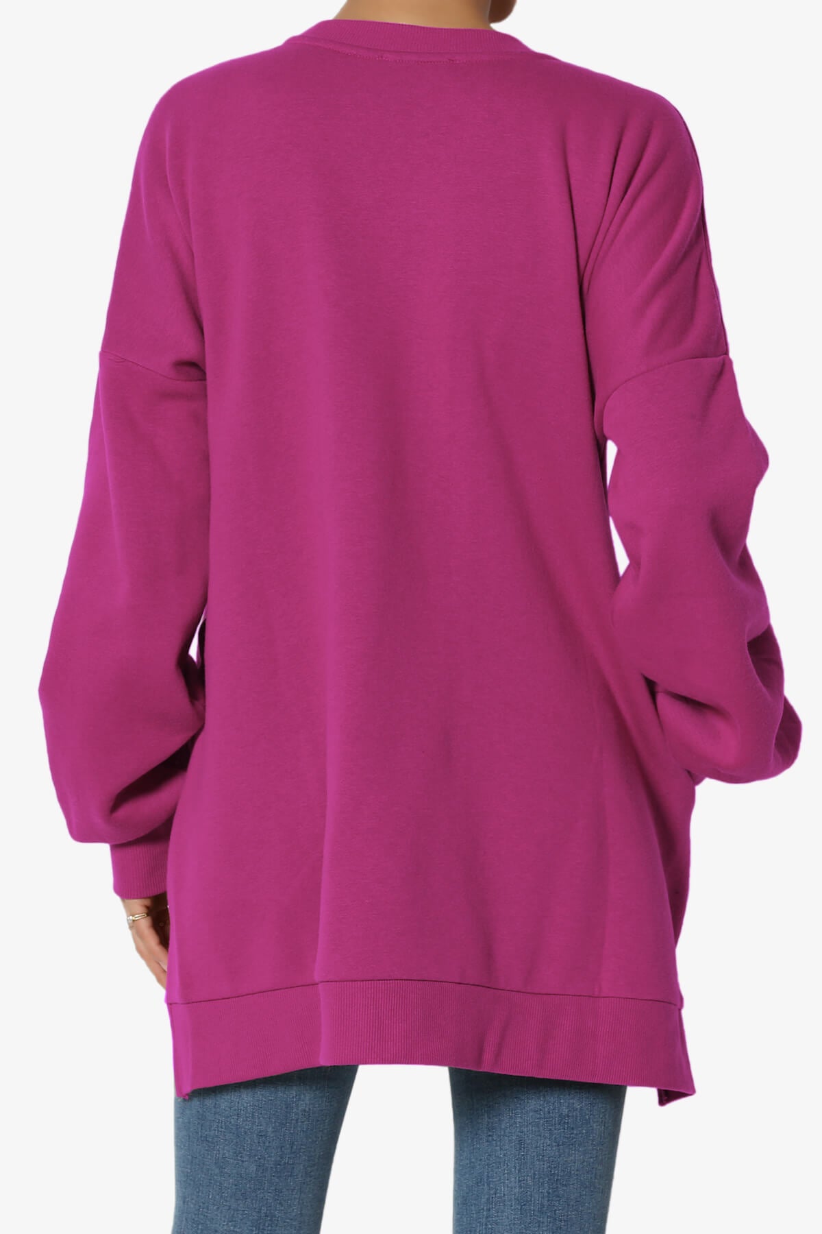 Revel Hi-Low Boyfriend Sweatshirts MAGENTA_2