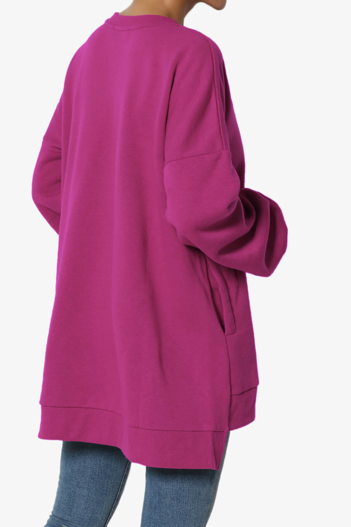 Revel Hi-Low Boyfriend Sweatshirts MAGENTA_4