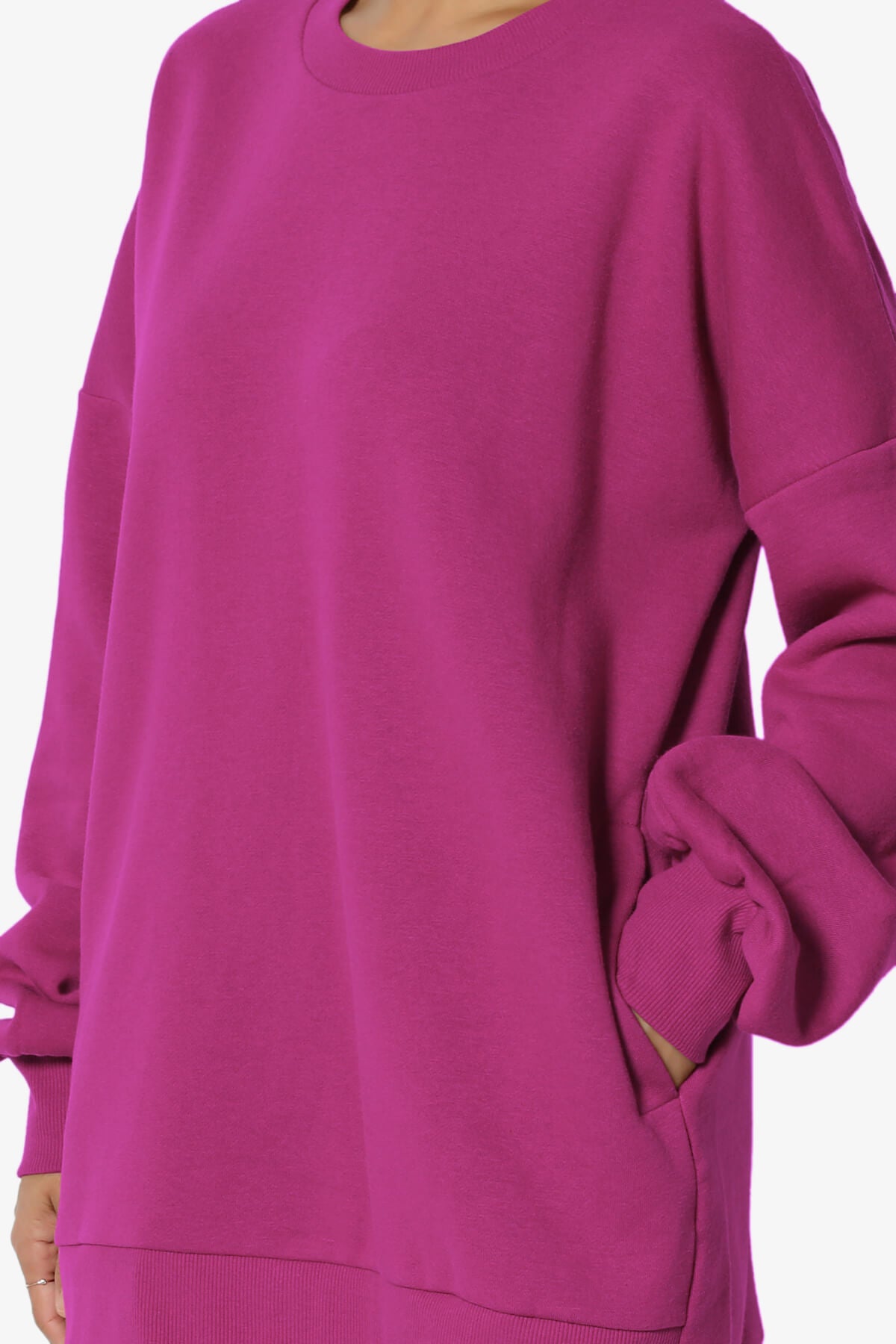 Revel Hi-Low Boyfriend Sweatshirts MAGENTA_5