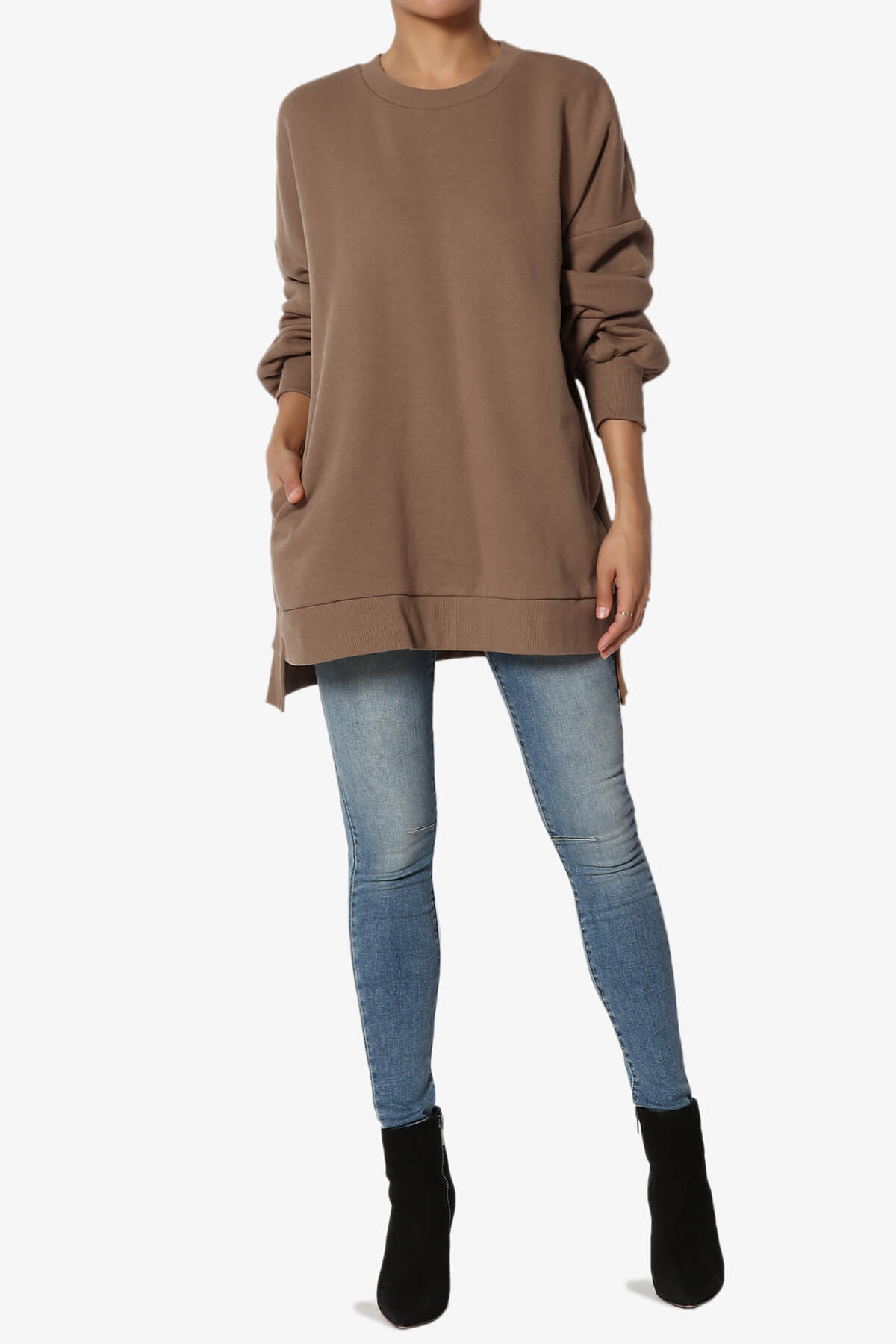 Revel Hi-Low Boyfriend Sweatshirts MOCHA_6