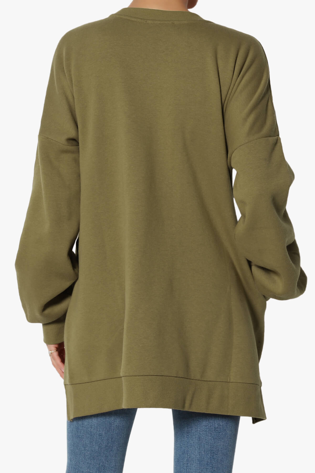 Revel Hi-Low Boyfriend Sweatshirts OLIVE KHAKI_2