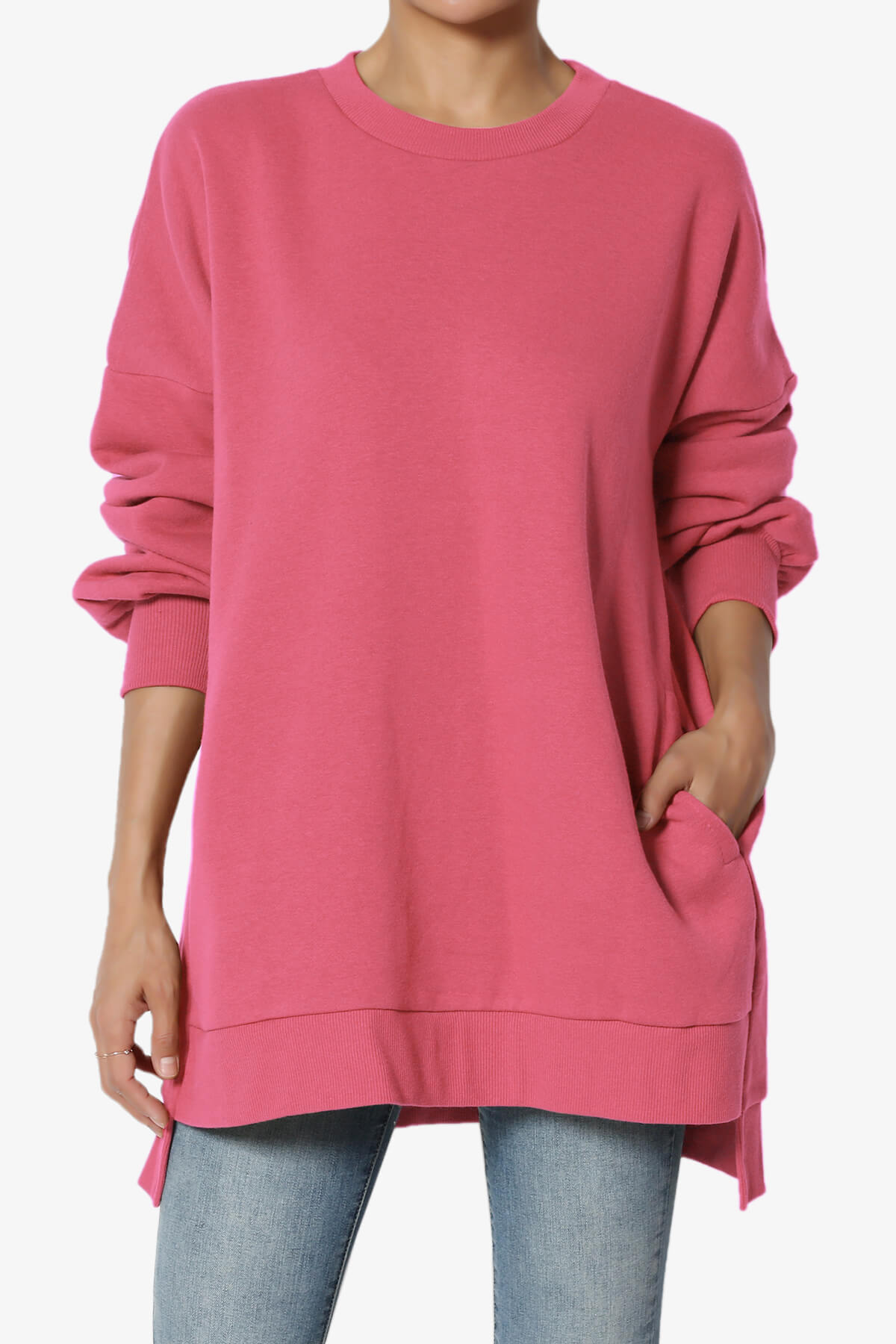 Revel Hi-Low Boyfriend Sweatshirts ROSE_1