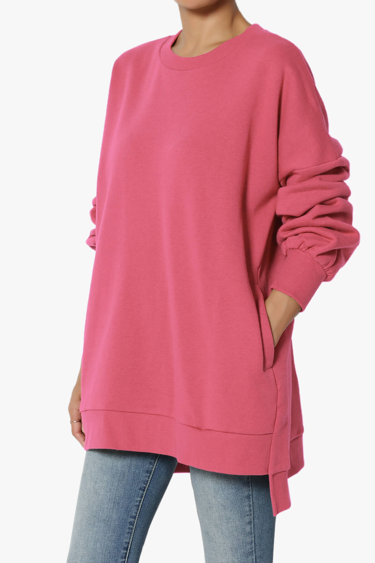 Revel Hi-Low Boyfriend Sweatshirts ROSE_3