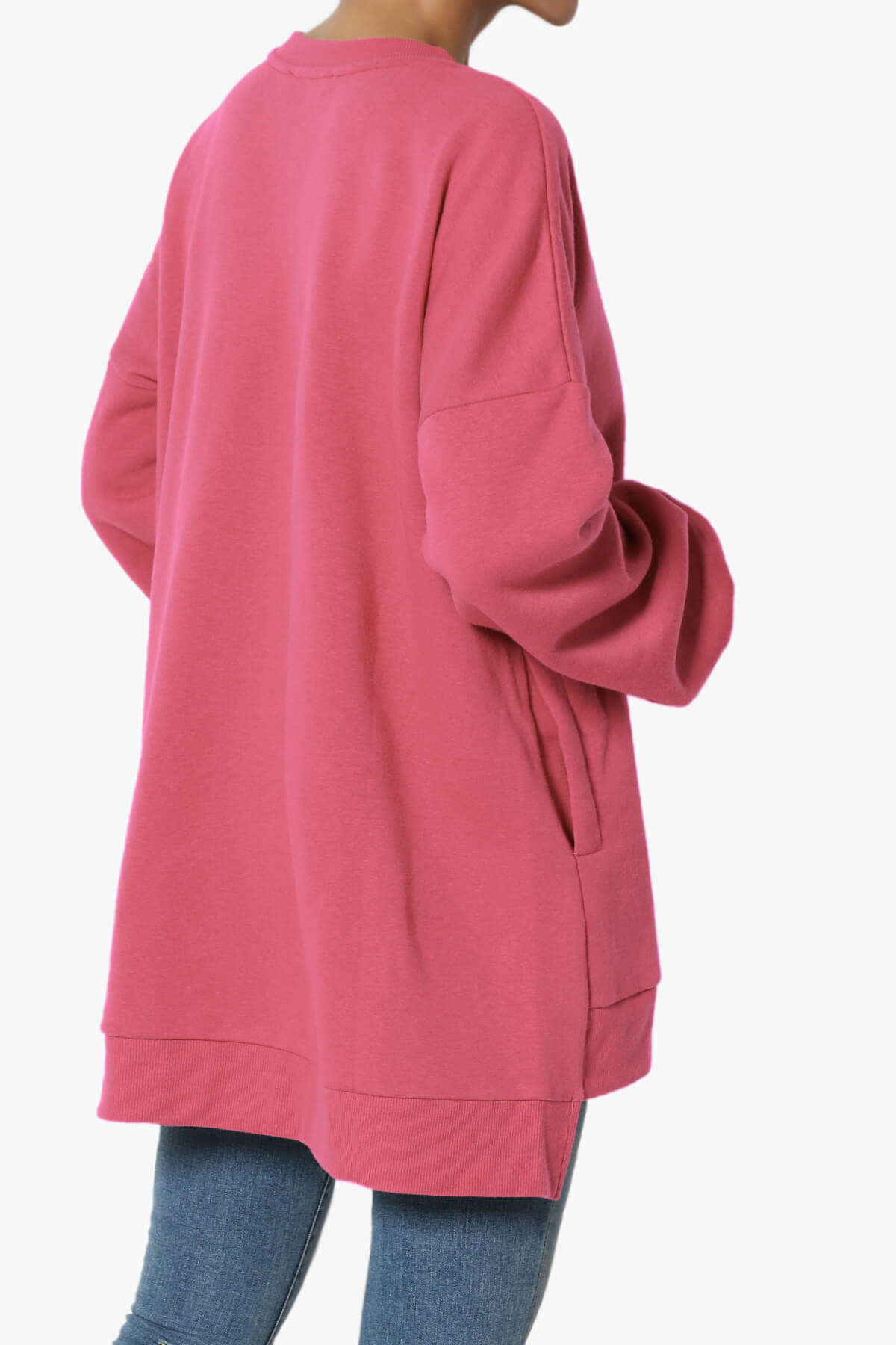 Revel Hi-Low Boyfriend Sweatshirts ROSE_4