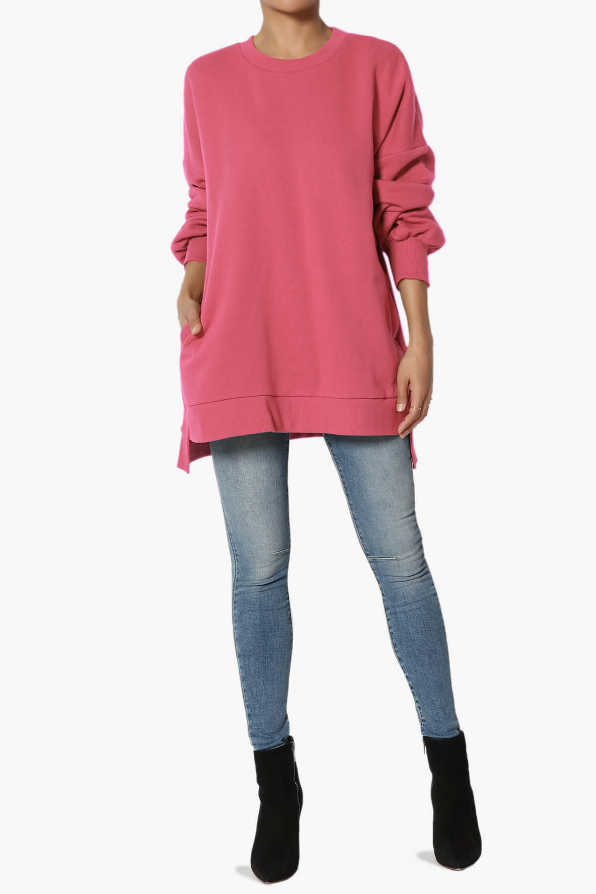 Revel Hi-Low Boyfriend Sweatshirts ROSE_6