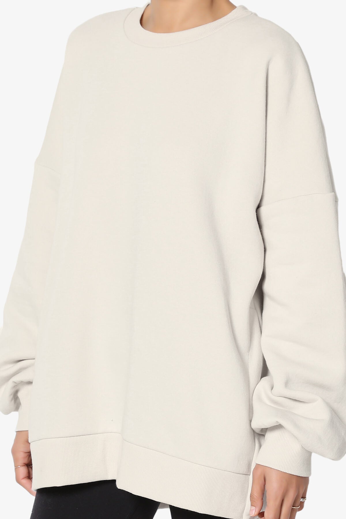 Revel Hi-Low Boyfriend Sweatshirts SAND BEIGE_5