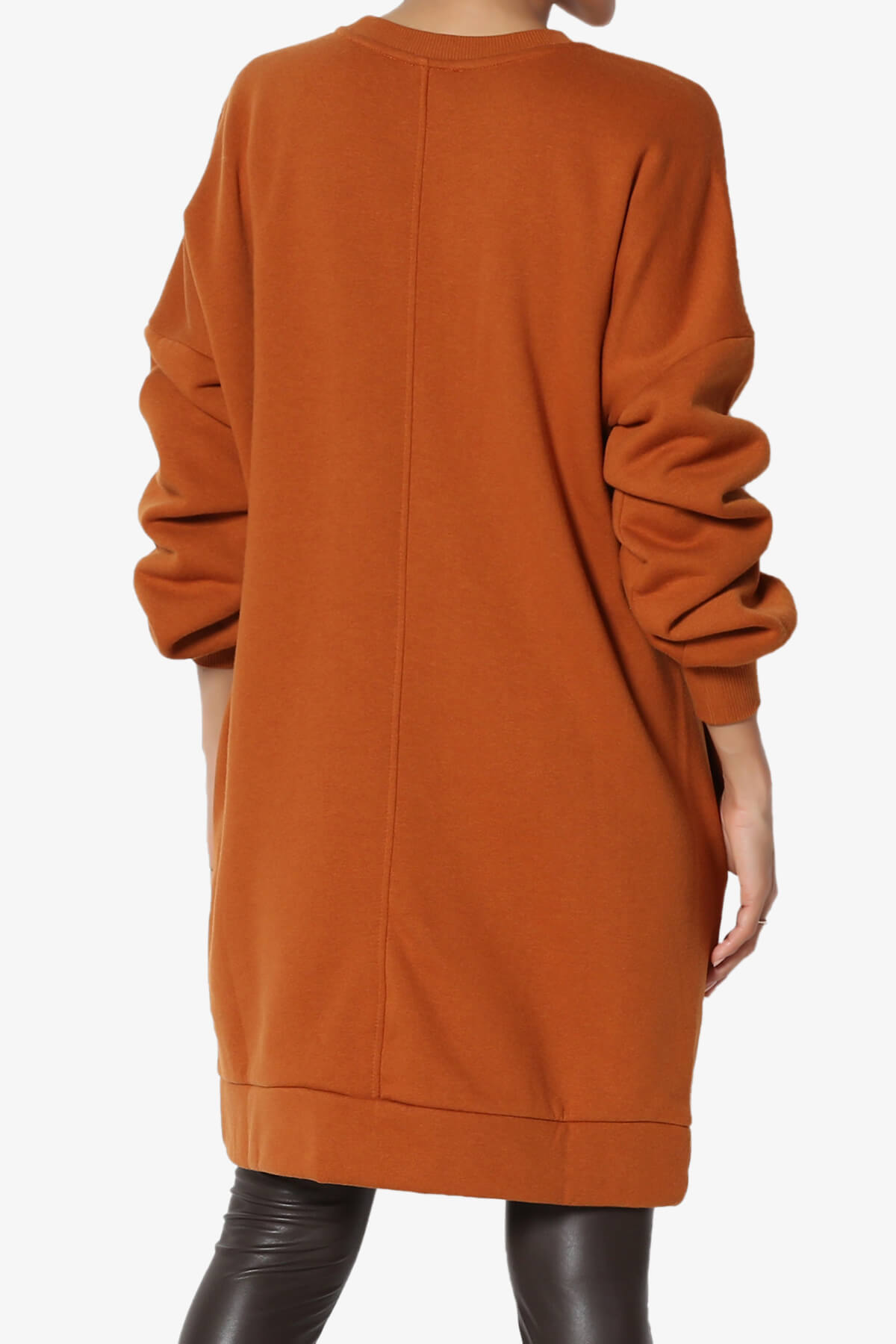 Accie V-Neck Tunic Sweatshirt ALMOND_2